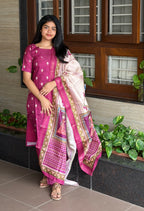 Mulberry Muse Handloom 3-Piece Kurti Set