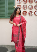 Coral Weave Cotton-Blend 3-Piece Kurti Set