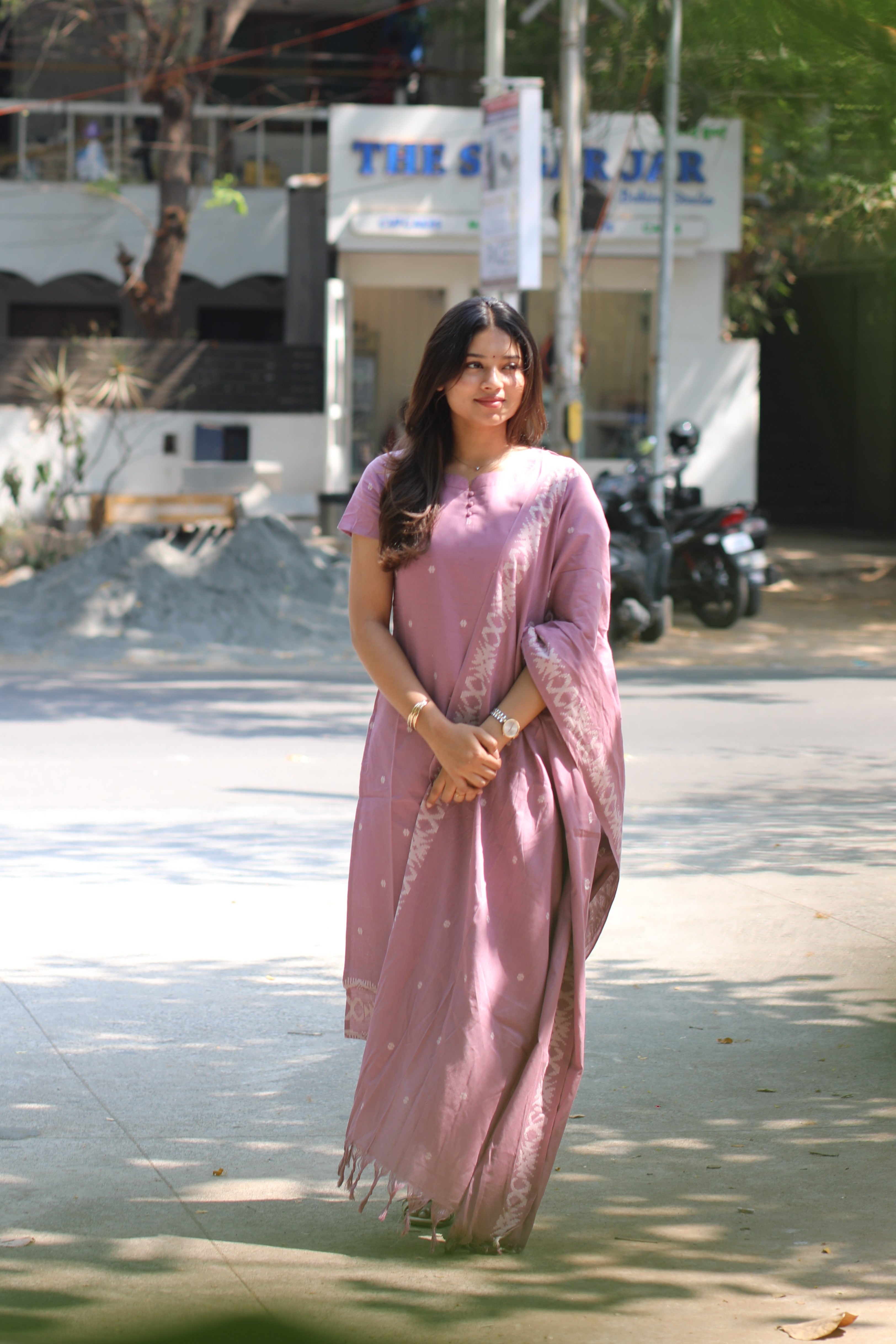 Pure Cotton Handloom Jamdani 3-Piece Set