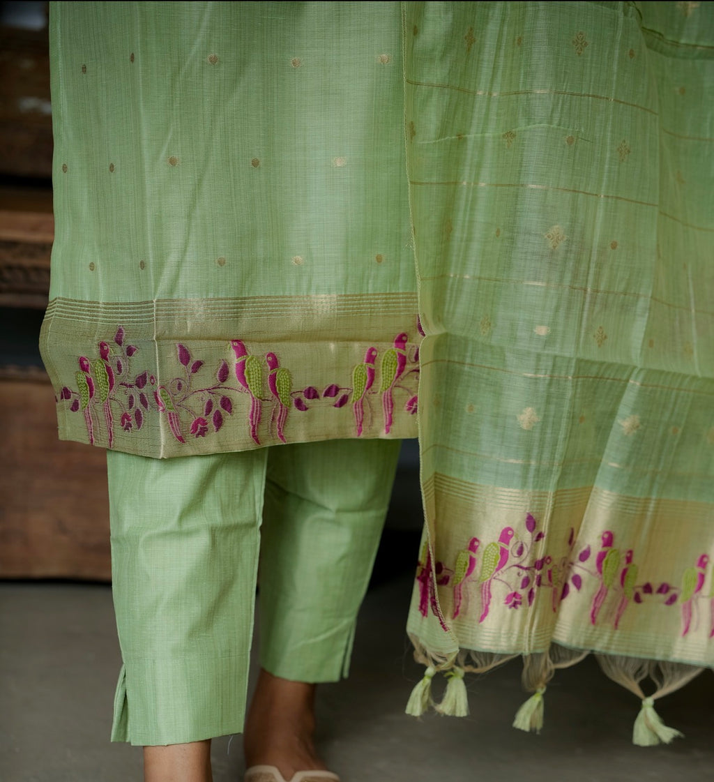 Mint Meadow 3-Piece Kurti Set