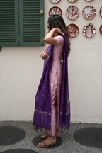 Mauve Royale Premium Raw Silk 3-Piece Kurti Set