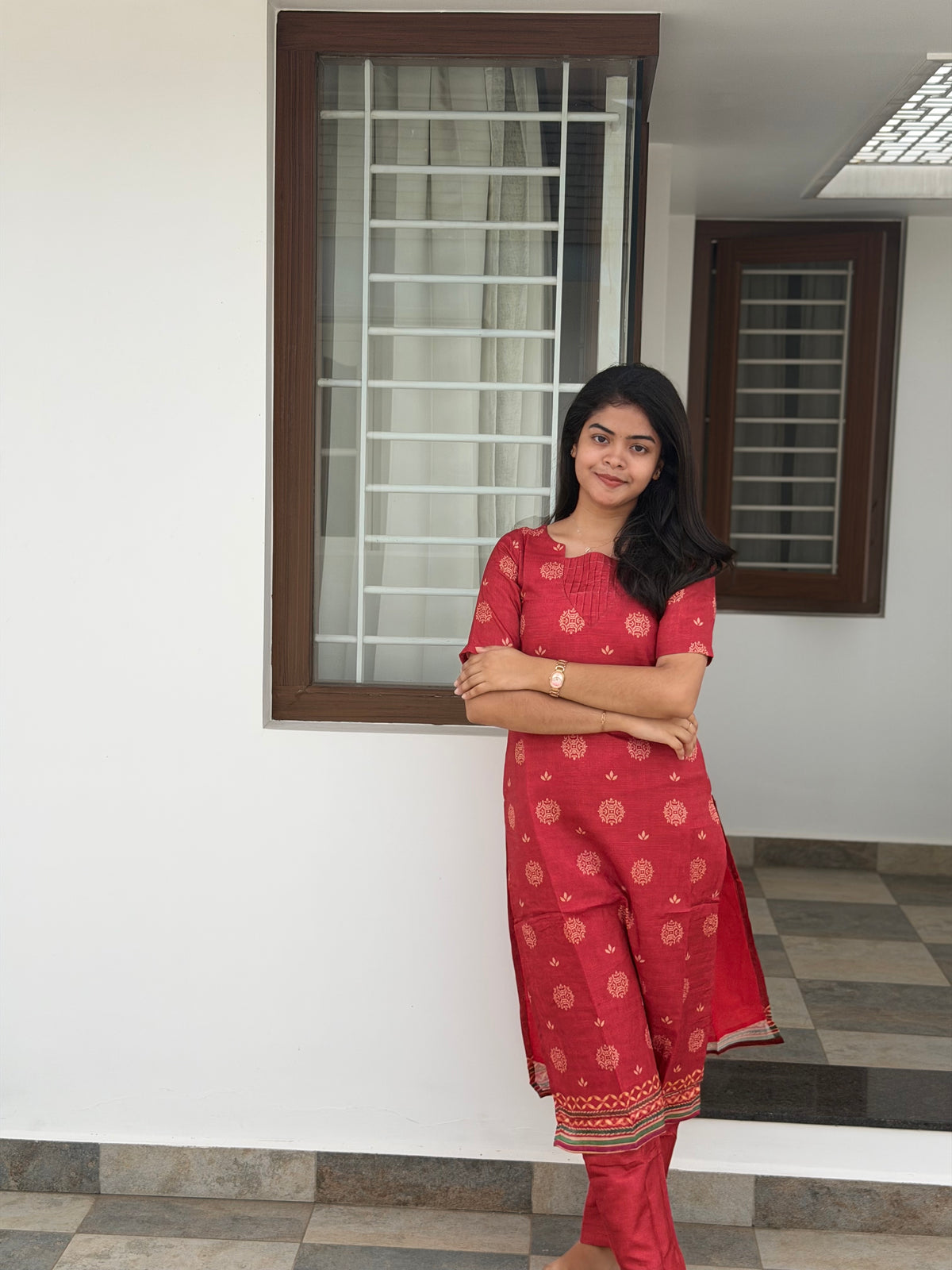 Crimson Heritage Handloom 3-Piece Kurti Set