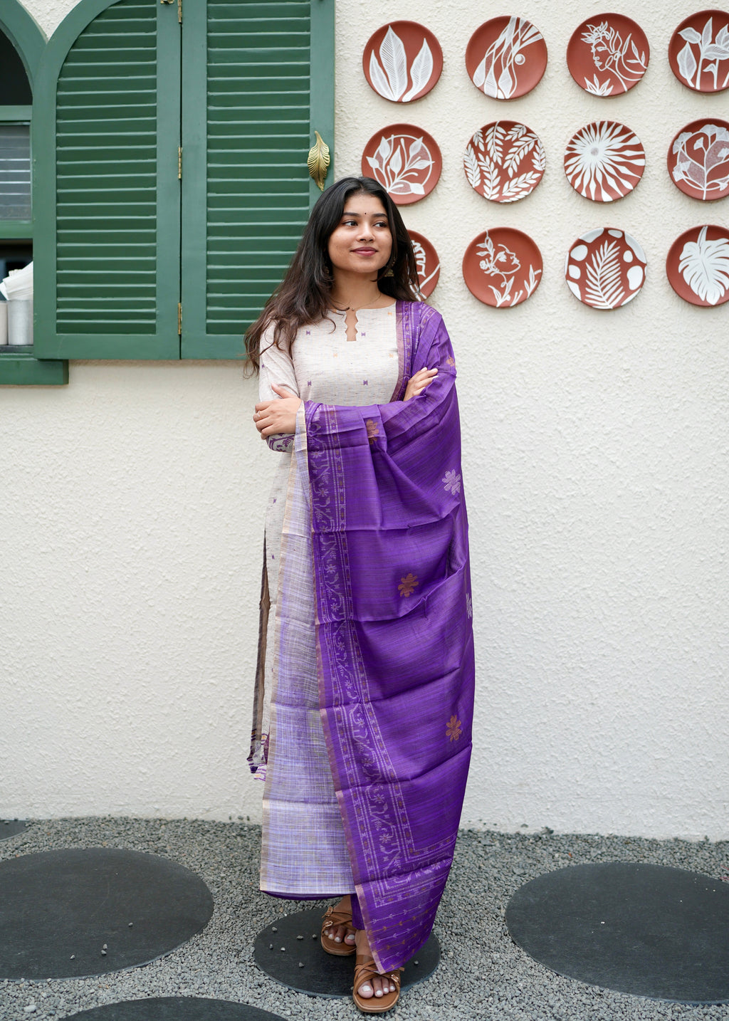 Amethyst Khadi 3-Piece Kurti Set