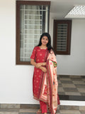 Crimson Heritage Handloom 3-Piece Kurti Set