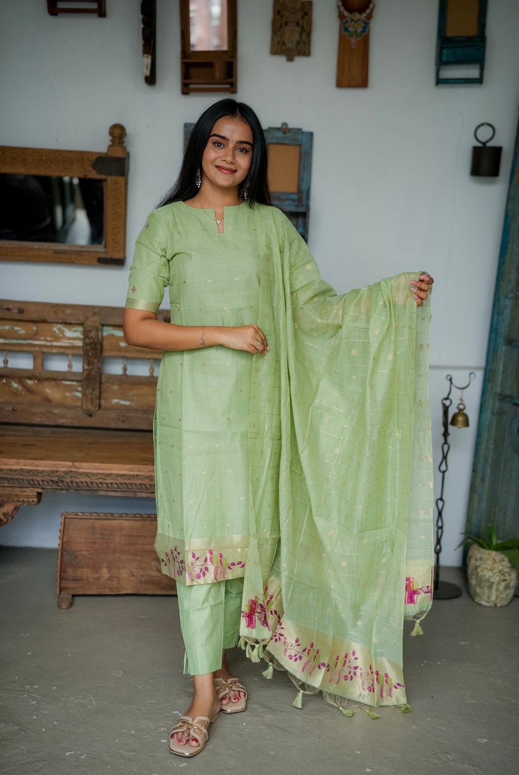 Mint Meadow 3-Piece Kurti Set