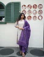 Amethyst Khadi 3-Piece Kurti Set