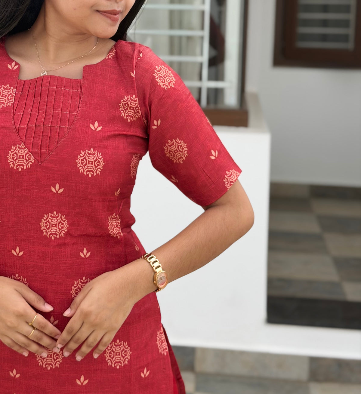 Crimson Heritage Handloom 3-Piece Kurti Set