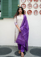 Amethyst Khadi 3-Piece Kurti Set