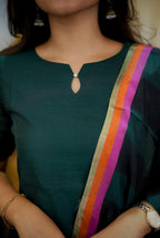 Teal Raga 3-Piece Kurti Set