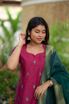 Teal & Magenta 3-Piece Kurti Set