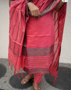 Coral Weave Cotton-Blend 3-Piece Kurti Set