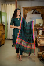 Teal Raga 3-Piece Kurti Set
