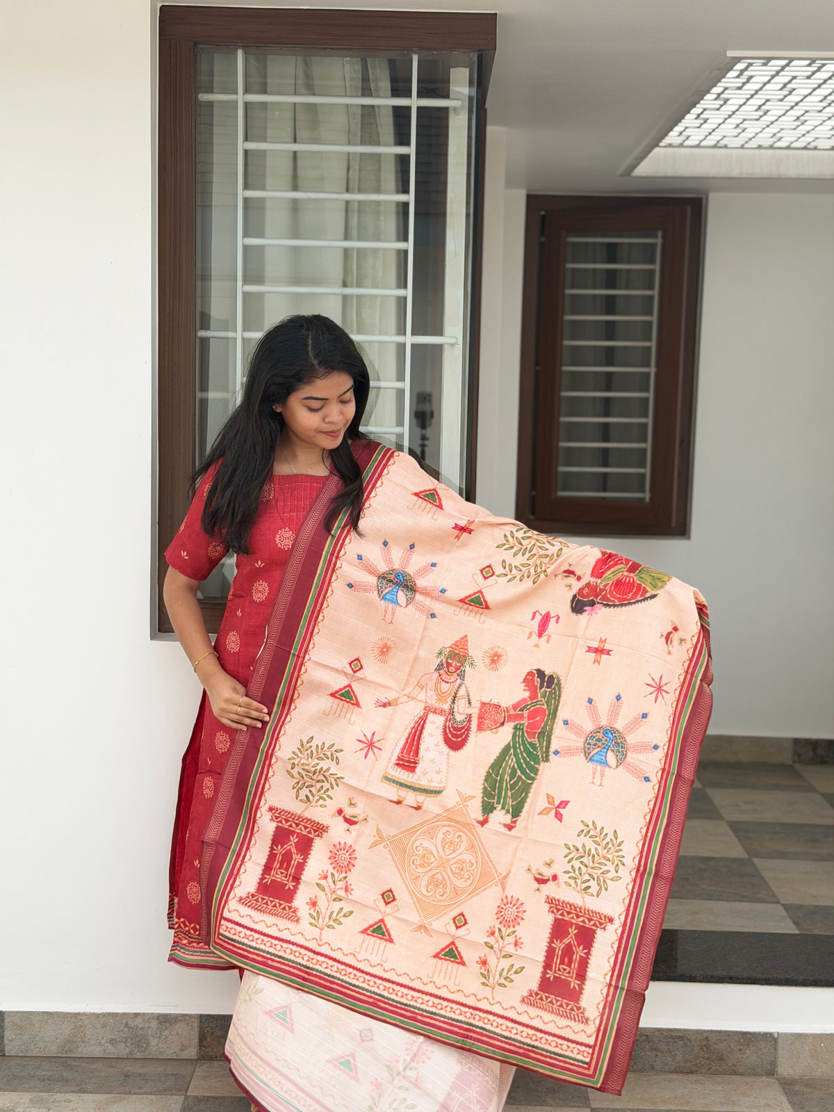 Crimson Heritage Handloom 3-Piece Kurti Set