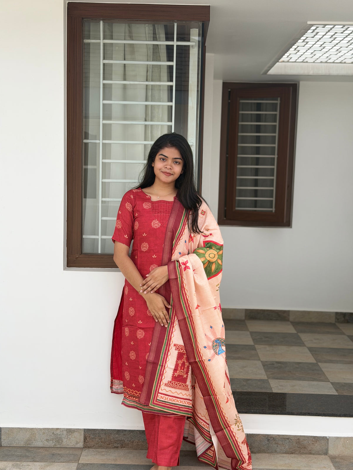 Crimson Heritage Handloom 3-Piece Kurti Set