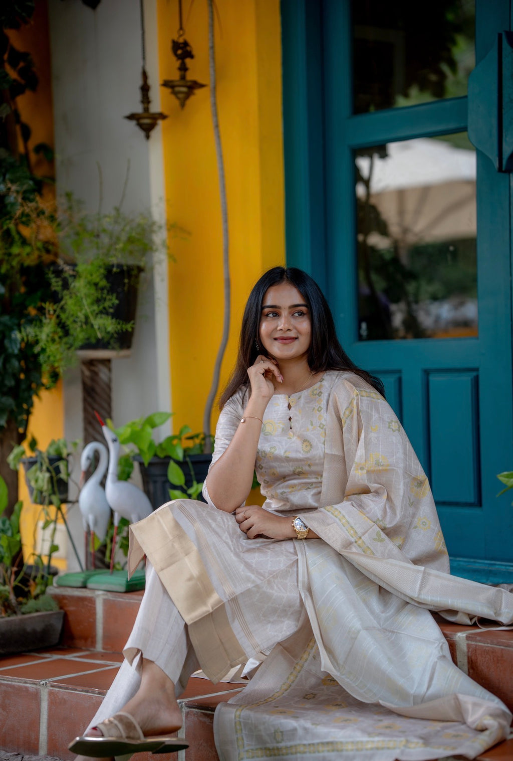 Ivory Petal 3-Piece Kurti Set