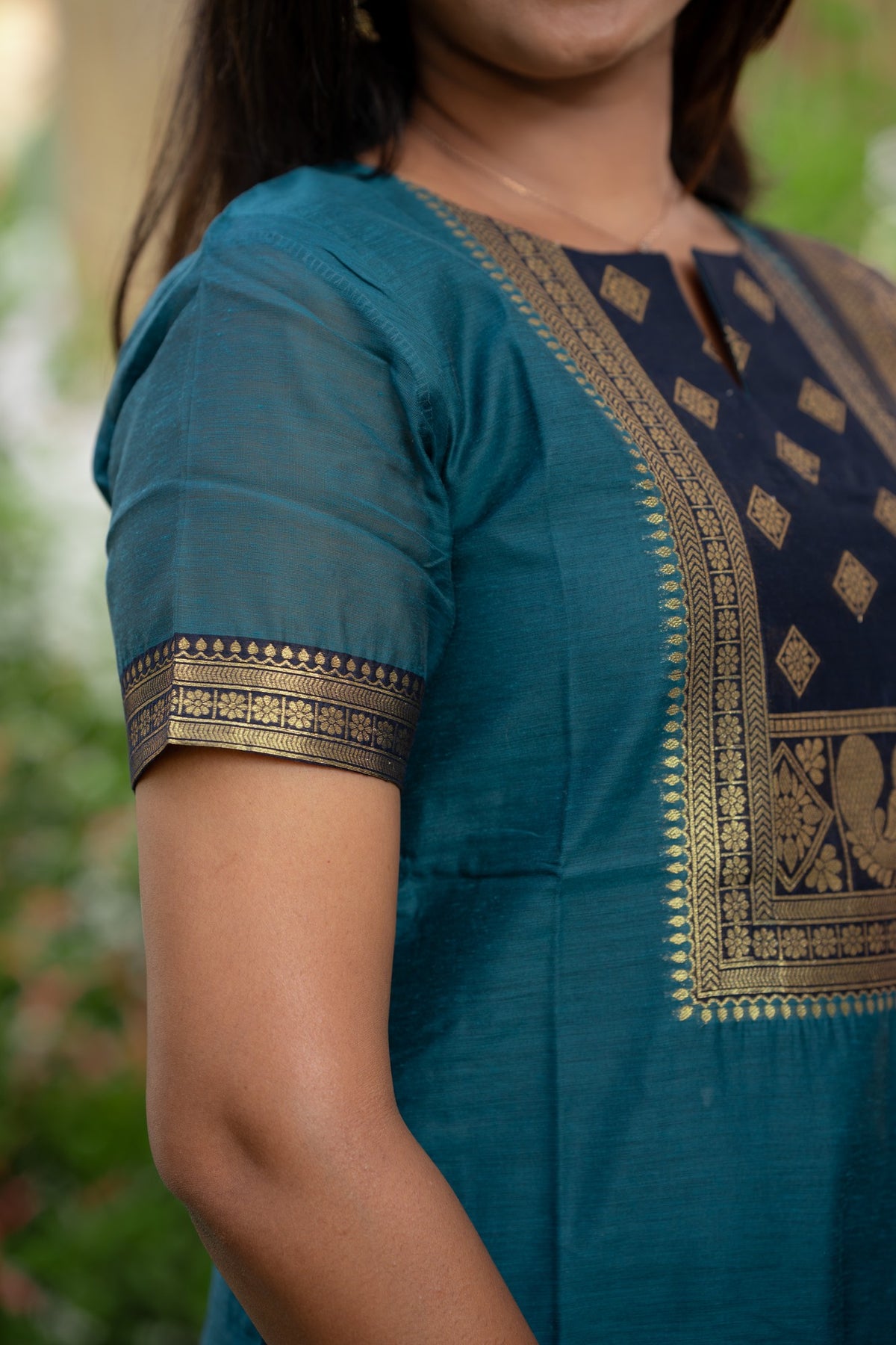 Peacock Teal 3-Piece Kurti Set
