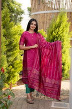 Golden Mustard 3-Piece Kurti Set