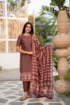 Cocoa Heritage 3-Piece Kurti Set