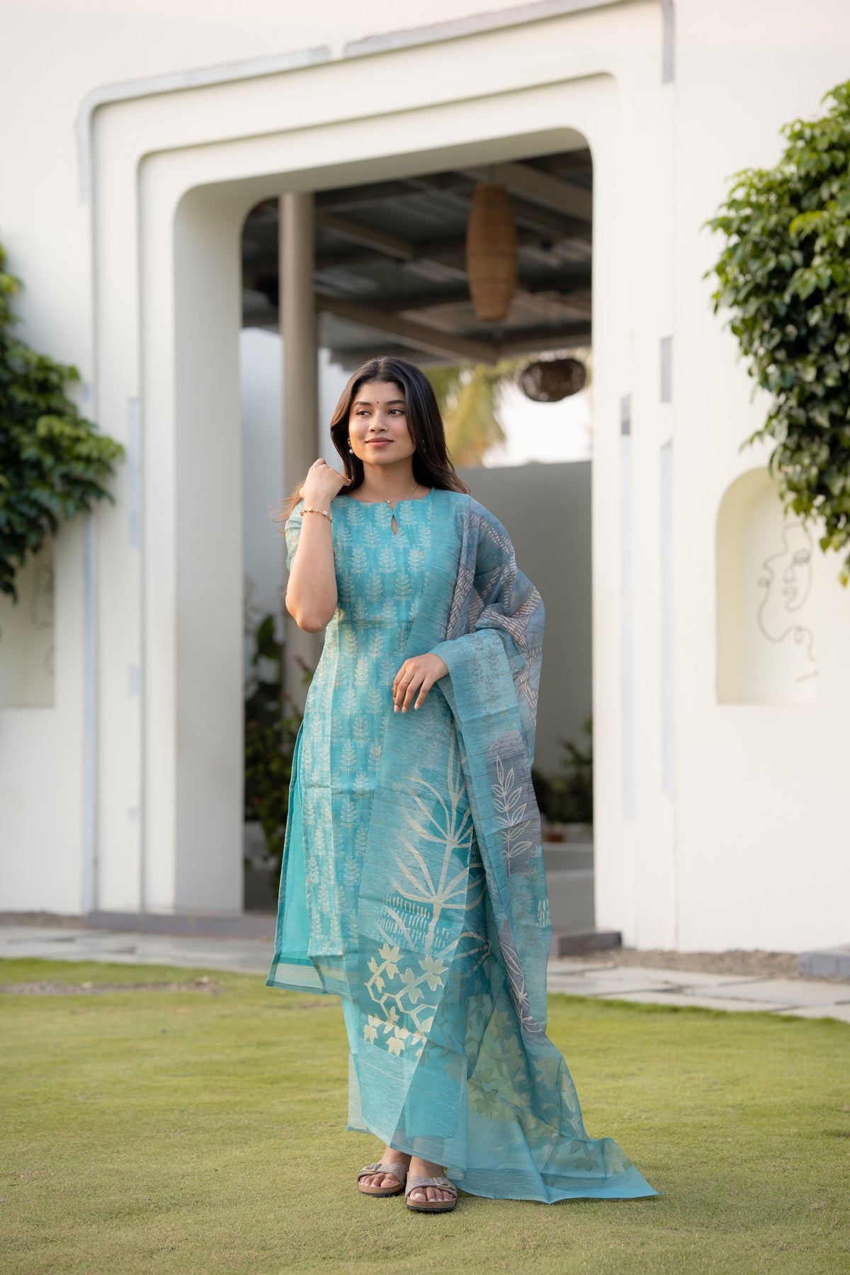 Aqua Serenity 3-Piece Kurti Set