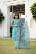 Aqua Serenity 3-Piece Kurti Set