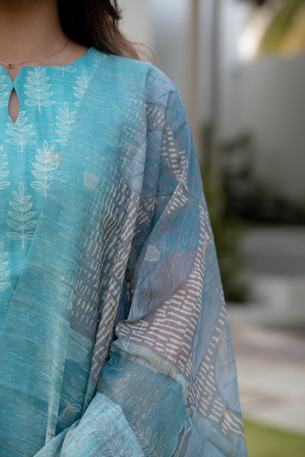 Aqua Serenity 3-Piece Kurti Set