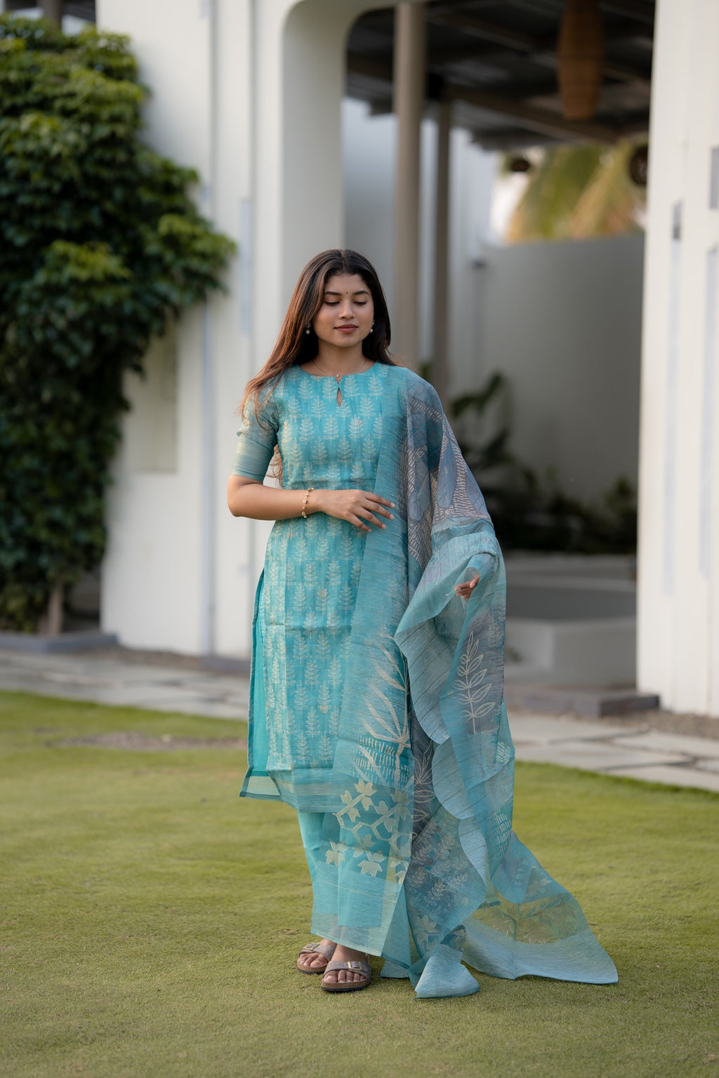 Aqua Serenity 3-Piece Kurti Set