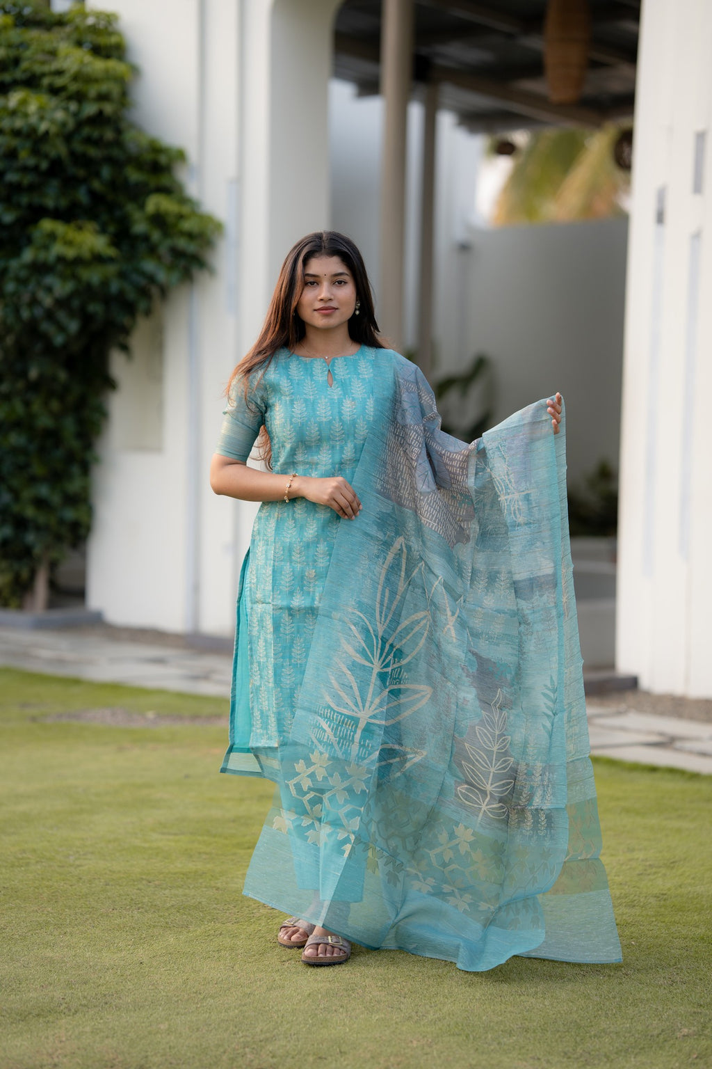 Aqua Serenity 3-Piece Kurti Set