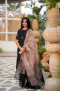 Noir Elegance 3-Piece Kurti Set