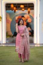 Rose Reverie 3-Piece Kurti Set