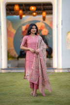Rose Reverie 3-Piece Kurti Set