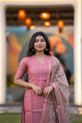 Rose Reverie 3-Piece Kurti Set