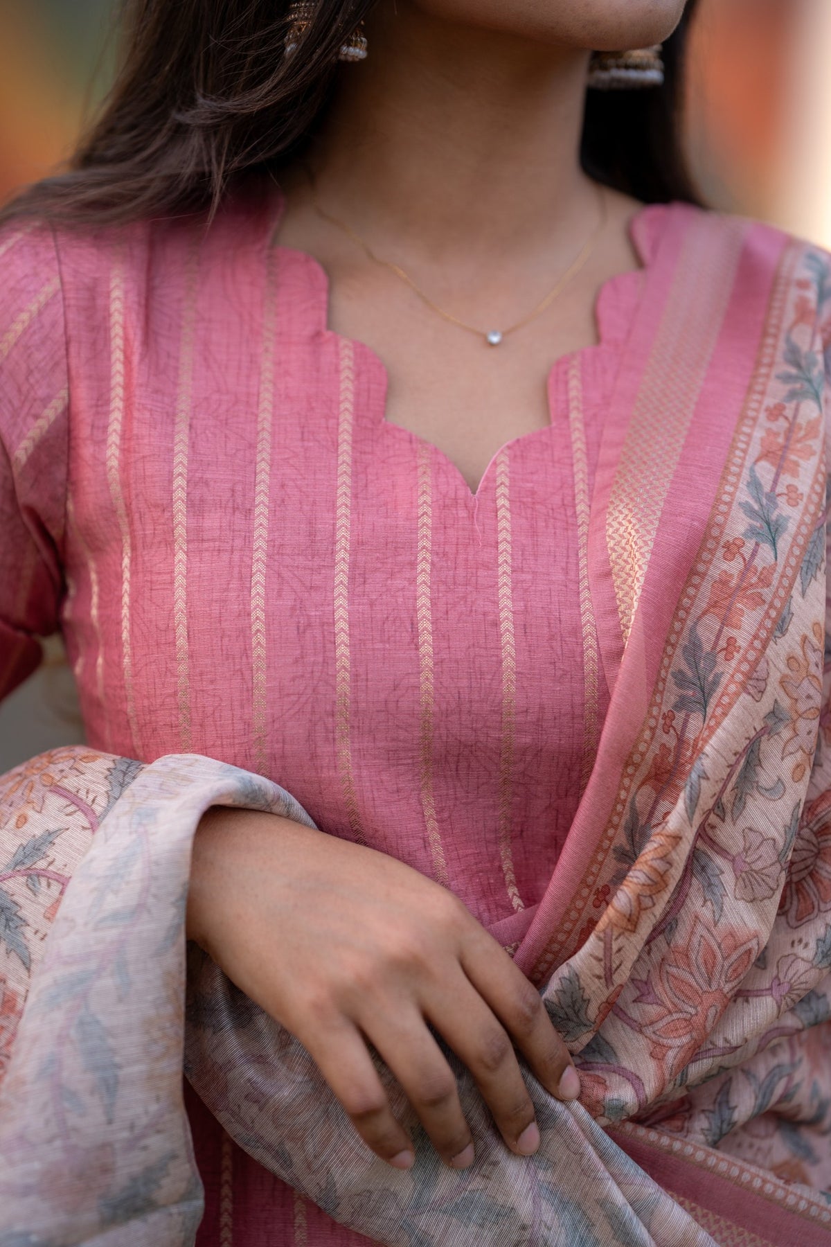 Rose Reverie 3-Piece Kurti Set