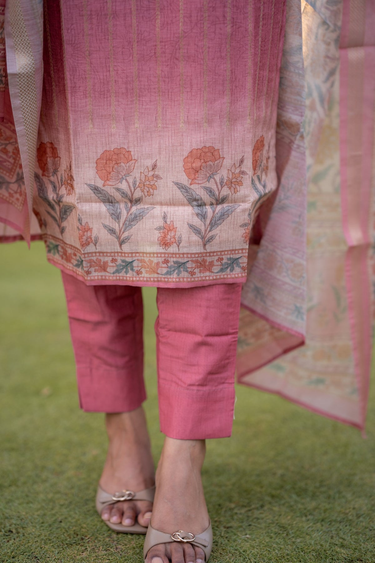 Rose Reverie 3-Piece Kurti Set