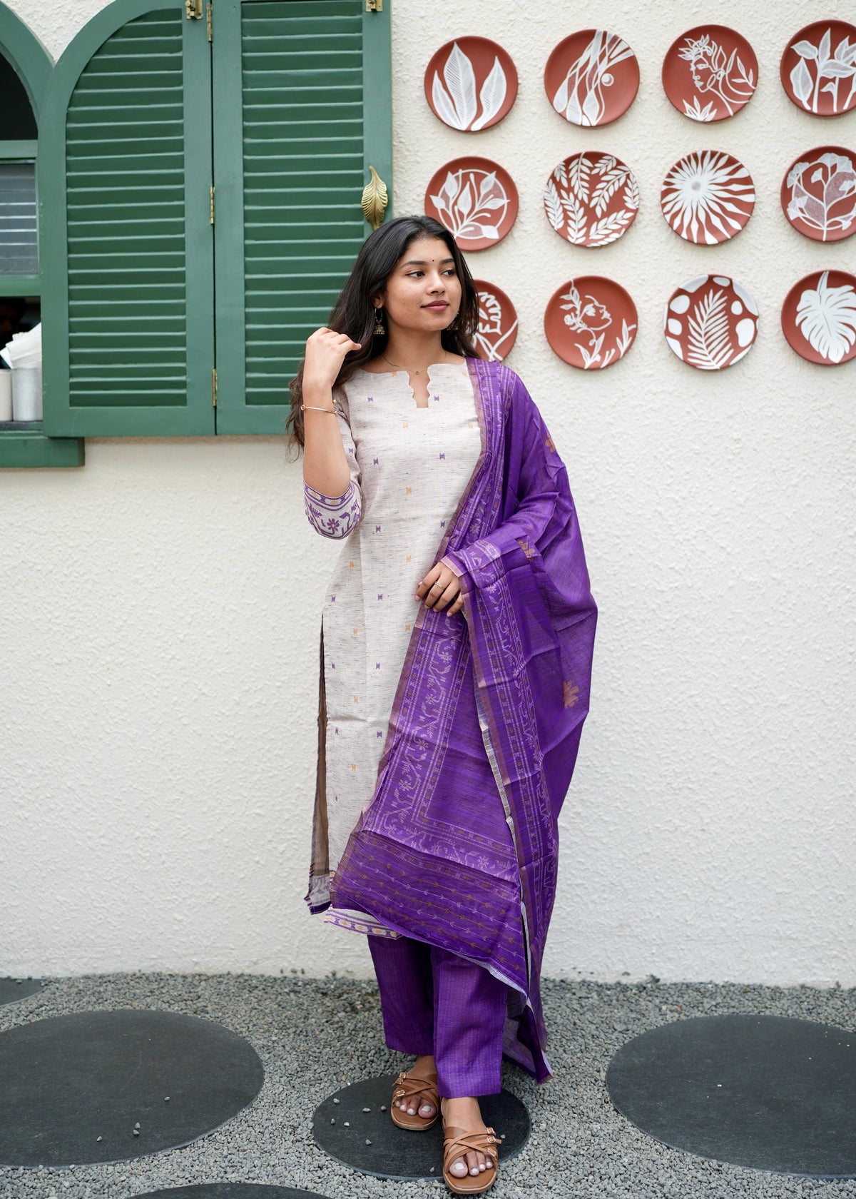 Amethyst Khadi 3-Piece Kurti Set