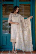 Ivory Petal 3-Piece Kurti Set
