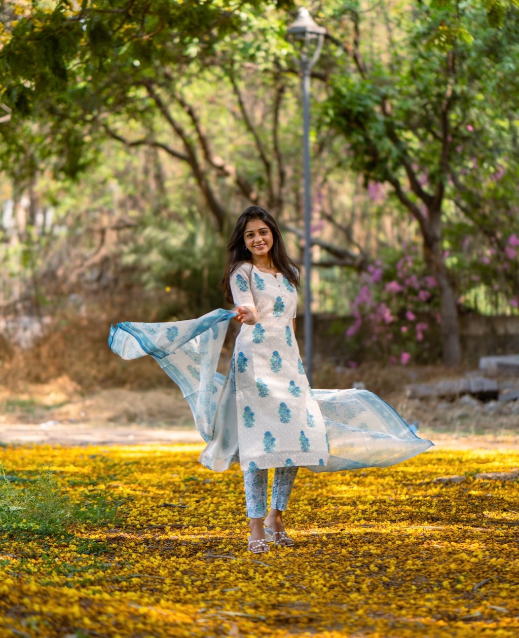 Blue sequoia kurti set