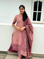 Premium Jamdani Linen Kurti Set for Women | Co-ord with Stole