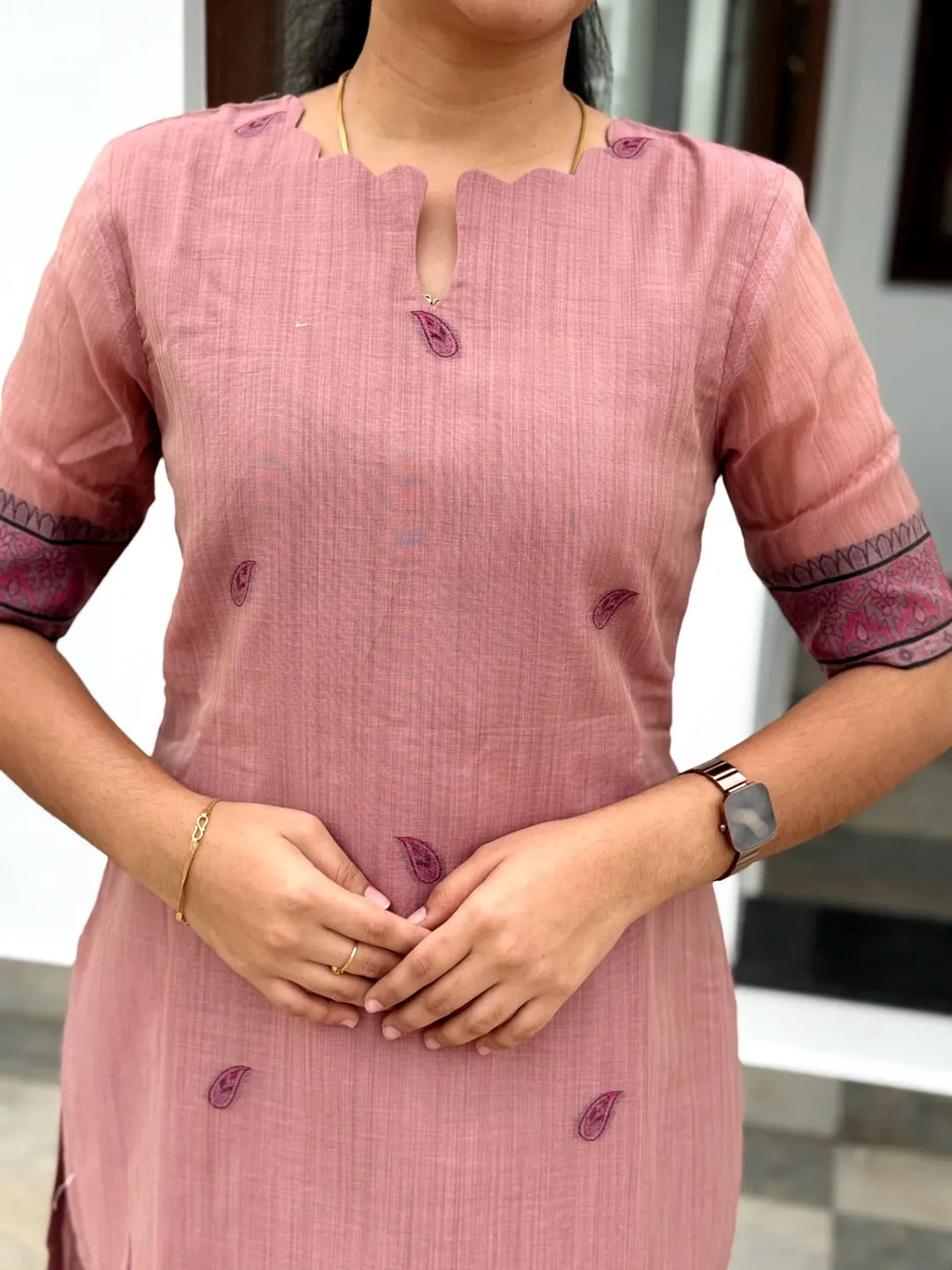 Premium Jamdani Linen Kurti Set for Women | Co-ord with Stole