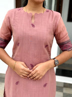 Premium Jamdani Linen Kurti Set for Women | Co-ord with Stole