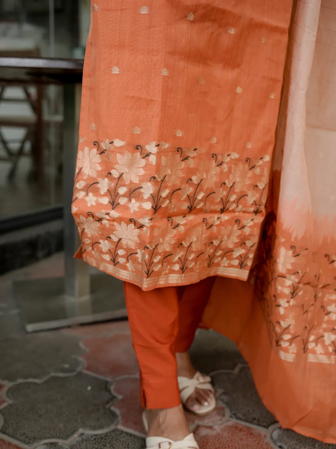 Premium Chanderi kurti set