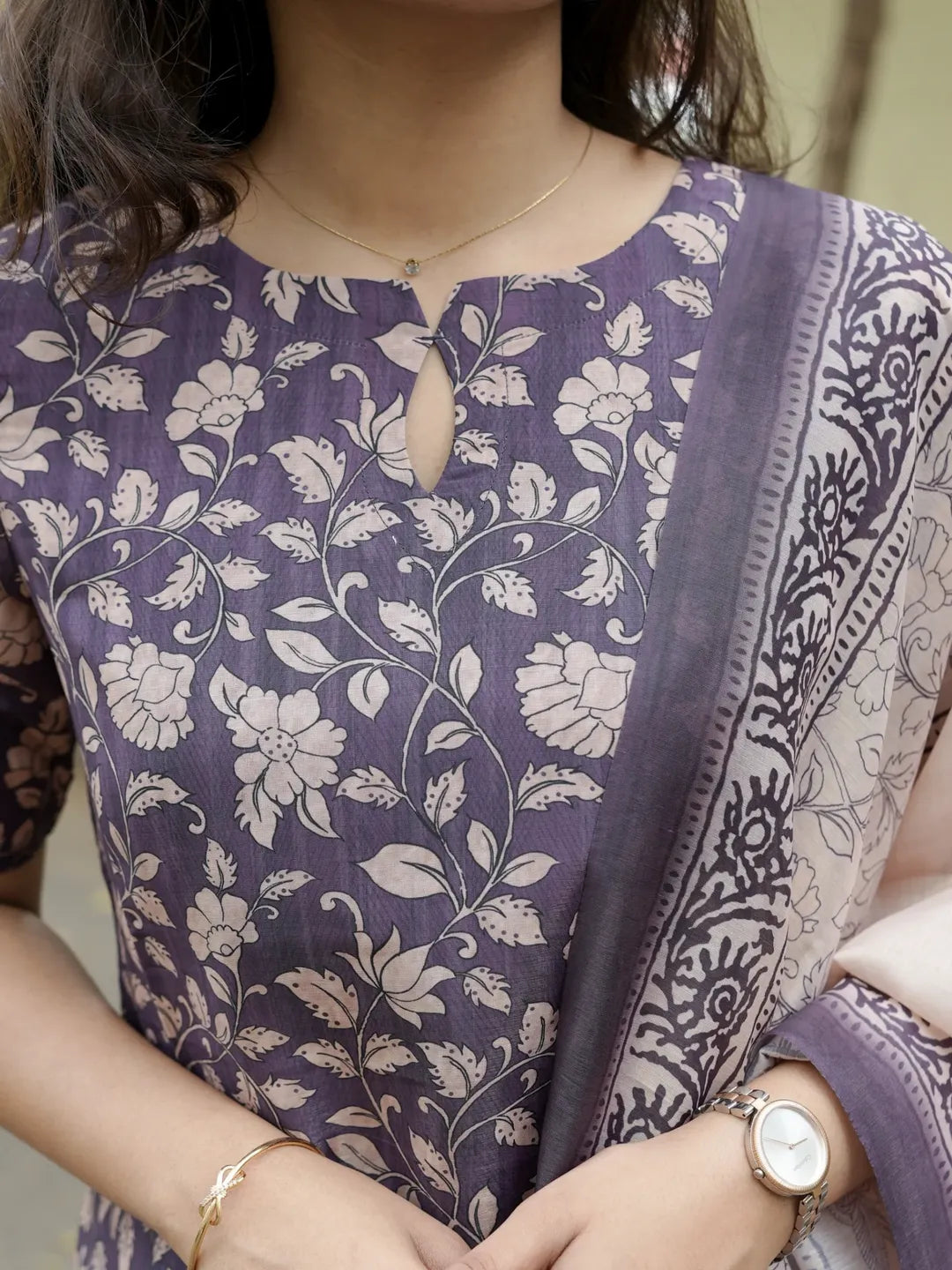 Gucchi silk top & dupatta set