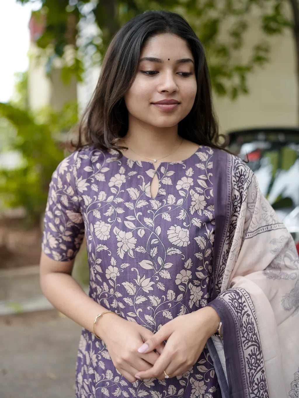 Gucchi silk top & dupatta set