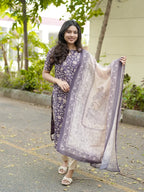 Gucchi silk top & dupatta set