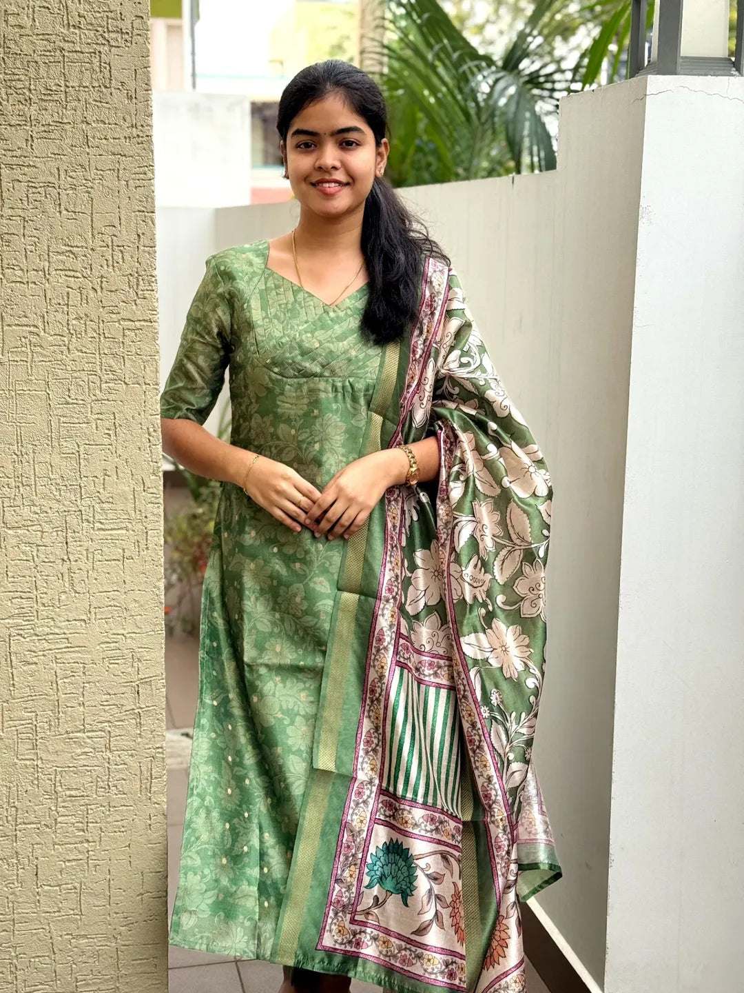 Semi Tusser Silk Kurti Set for Women | 3 Piece with Lining