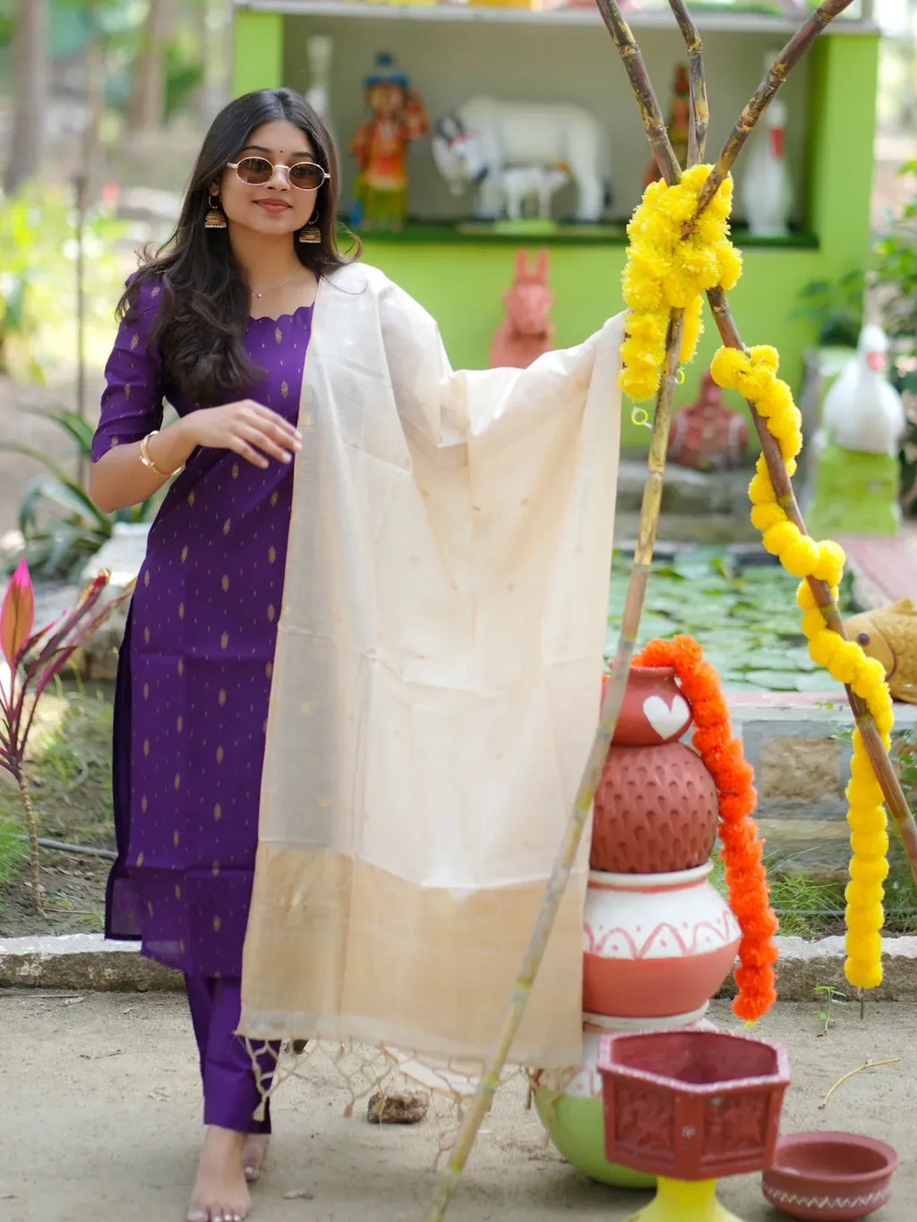 Premium rawsilk coord sets with jacquard weaving dupatta