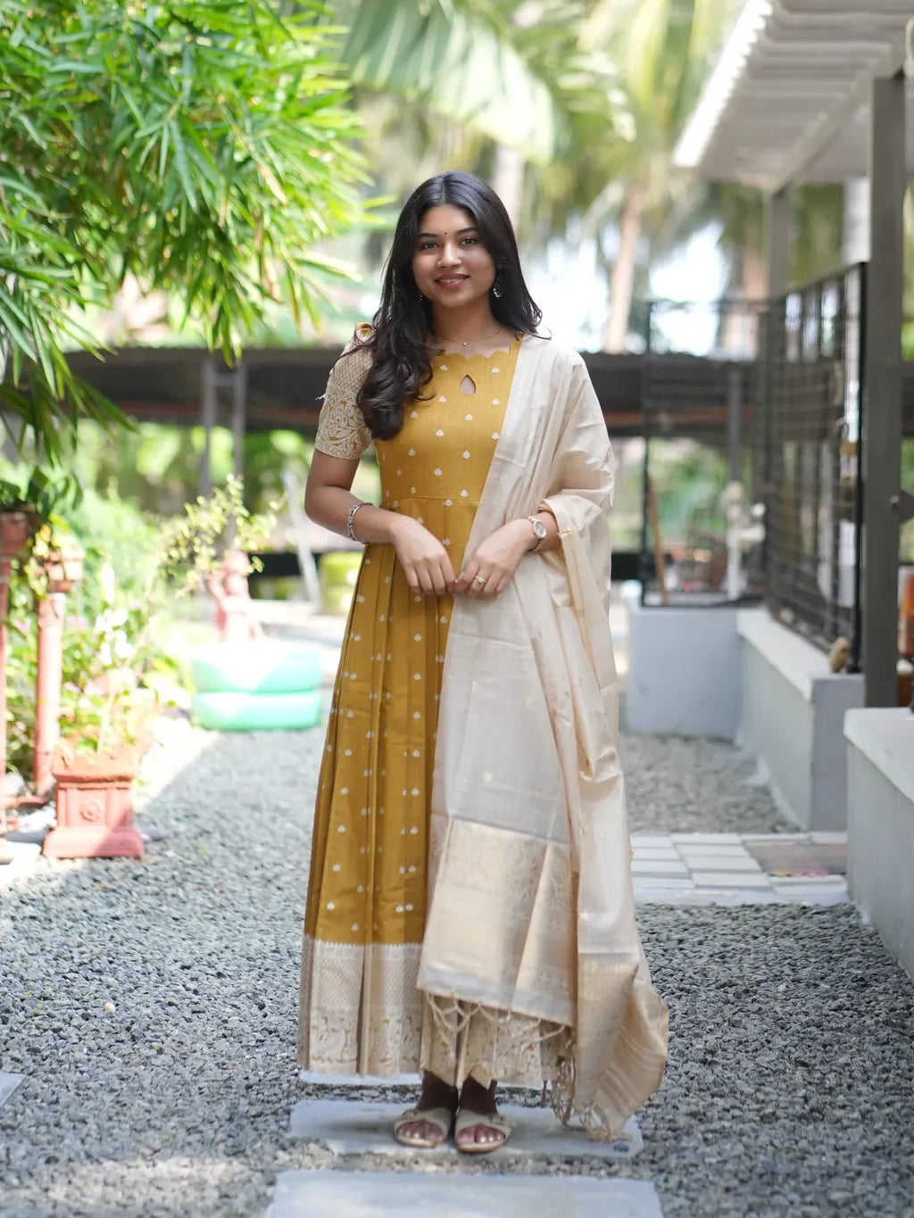 Ethnic Anarkali &  Dupatta