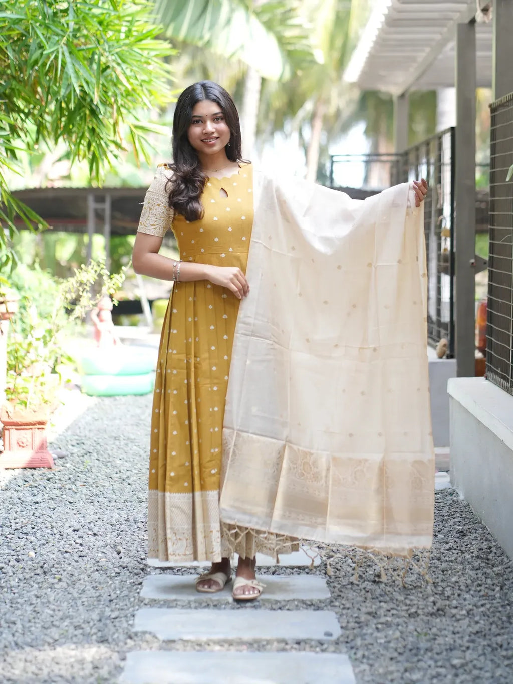 Ethnic Anarkali &  Dupatta