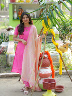 Tusser coord sets with jaccard dupatta