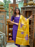 Rawsilk co-ord sets with printed dupatta
