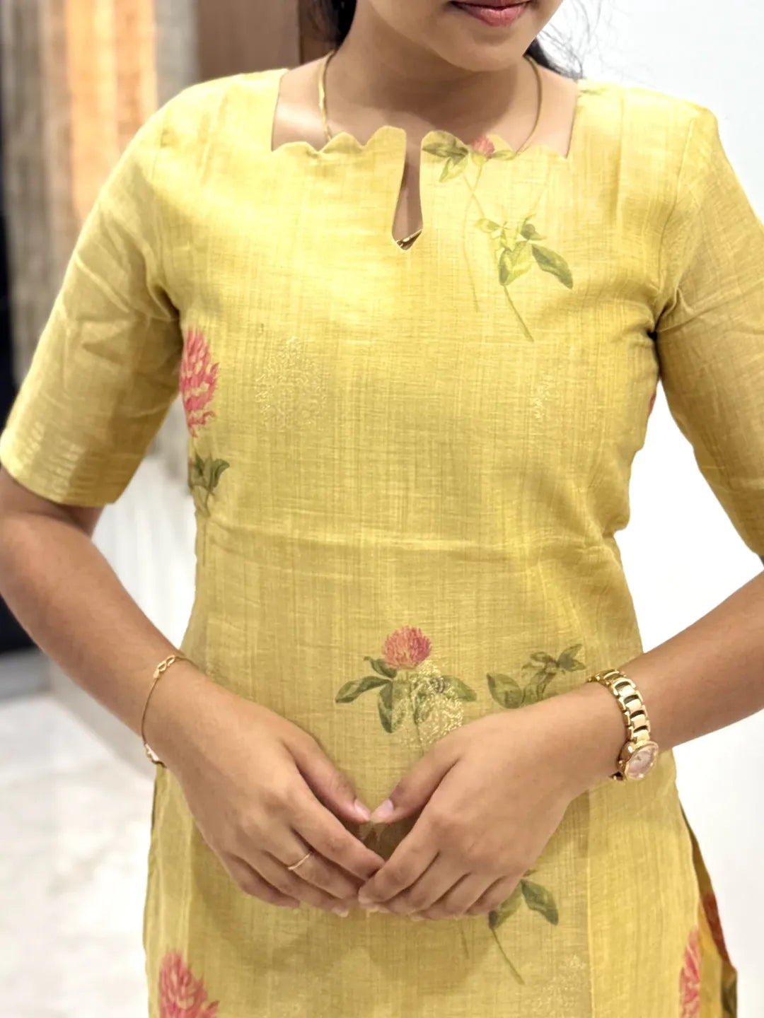 Premium Jamdhani jacquard weave kurti with dupatta set